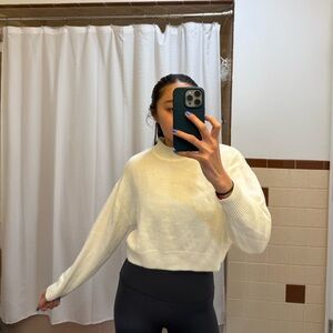cream cropped sweater